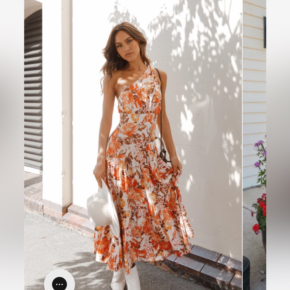 Petal and Pup floral one shoulder dress